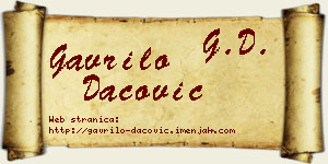 Gavrilo Dacović vizit kartica